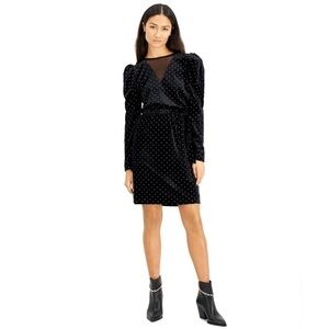 INC International Concepts Sparkle Dot Velvet Puff Sleeve Dress-Size Medium, NWT